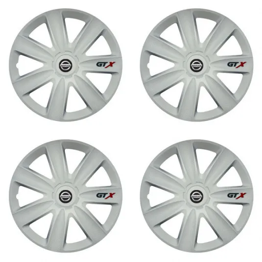 Puklice pre Nissan 16 GTX carbon white