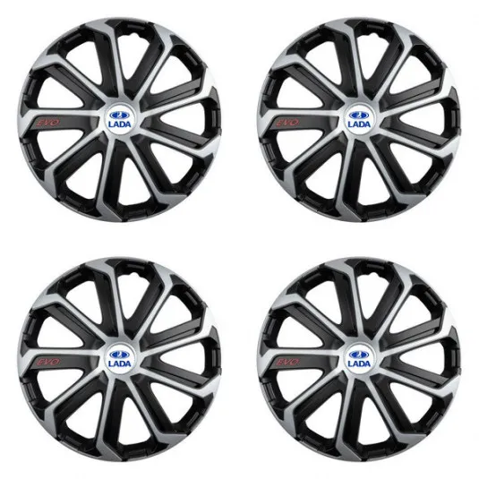 Puklice pre Lada 14 Evo black&silver