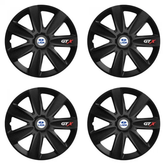 Puklice pre Lada 16 GTX CARBON black
