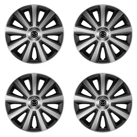 Puklice pre Mazda 16 Aviator carbon silver&black