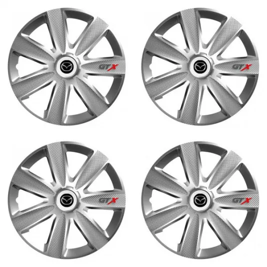 Puklice pre Mazda 16 GTX CARBON silver