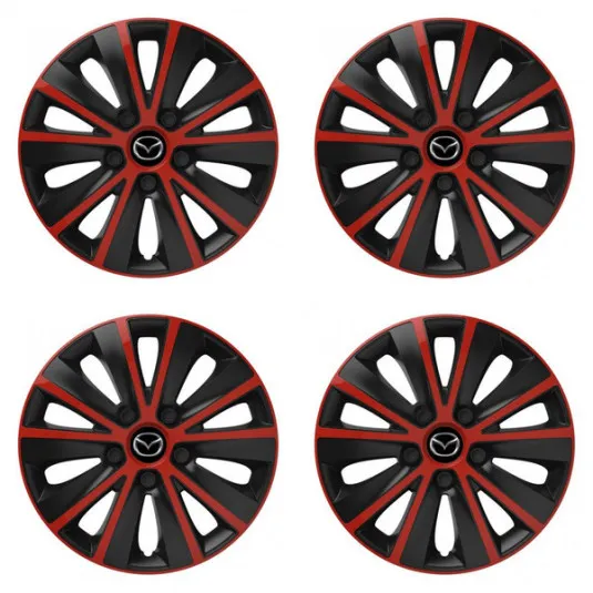 Puklice pre Mazda 16 RAPIDE red and black
