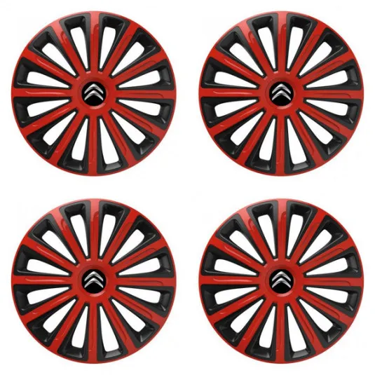 Puklice pre Citroen 15 TREND red and black