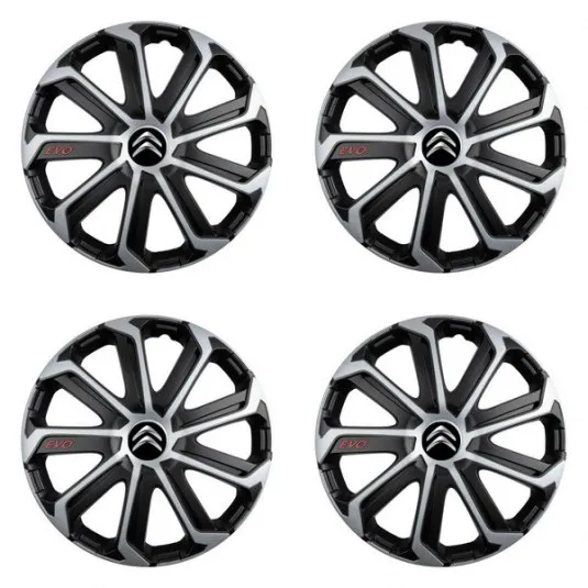 Puklice pre Citroen 16 Evo black&silver