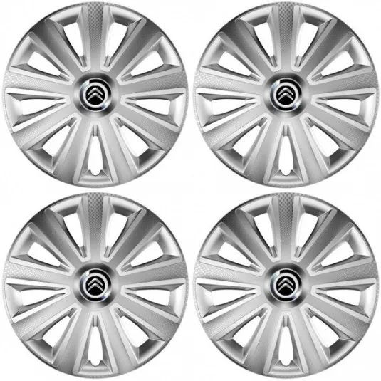 Puklice pre Citroen 16 Aviator carbon RC 16 silver