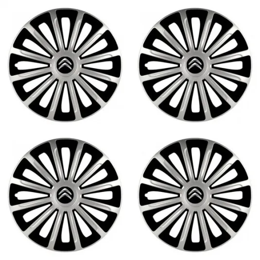 Puklice pre Citroen 16 TREND silver and black