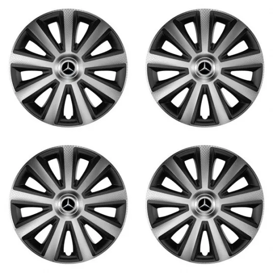 Puklice pre Mercedes 15 Aviator carbon silver&black