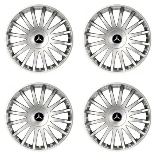 Puklice pre Mercedes 15 CRYSTAL silver