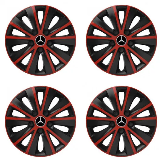 Puklice pre Mercedes 15 RAPIDE red and black