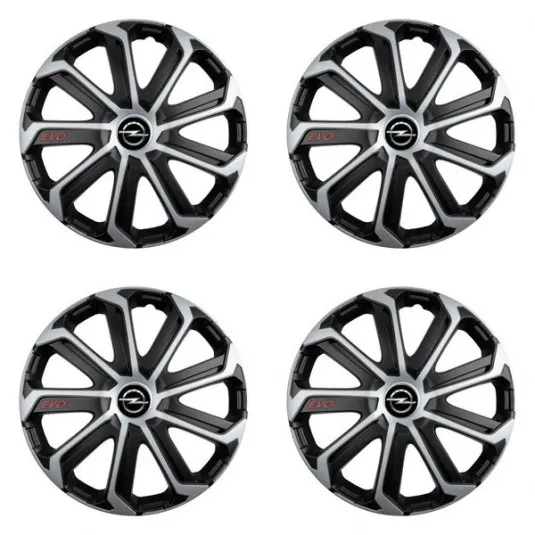 Puklice pre Opel 14 Evo black&silver