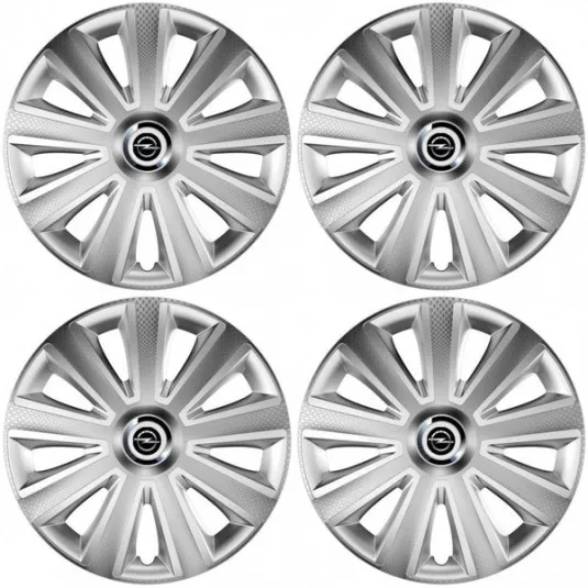 Puklice pre Opel 14 Aviator carbon RC silver