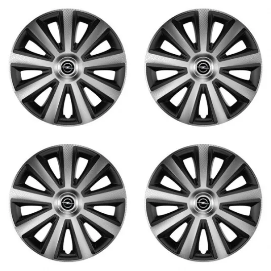 Puklice pre Opel 15 Aviator carbon silver&black