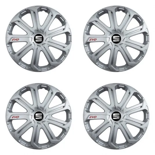 Puklice pre Seat 14 Evo silver