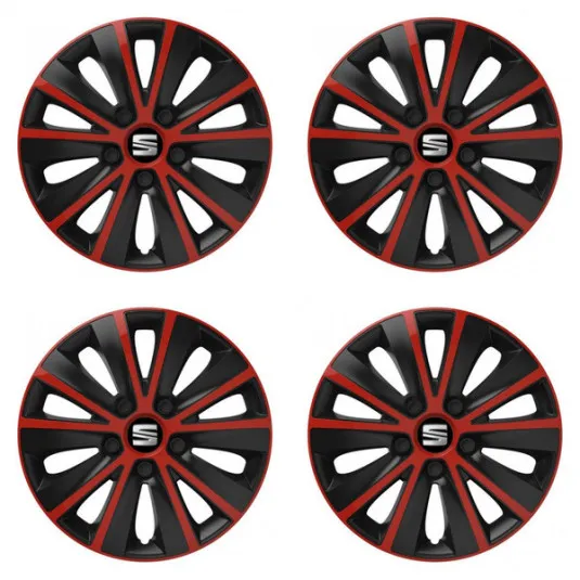 Puklice pre Seat 16 RAPIDE red and black