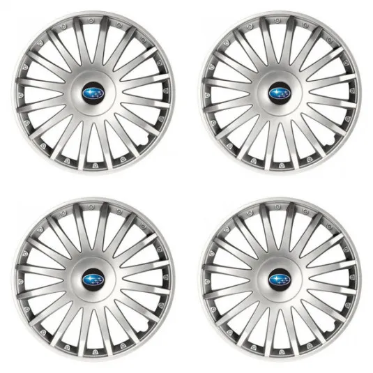 Puklice pre Subaru 15 CRYSTAL silver