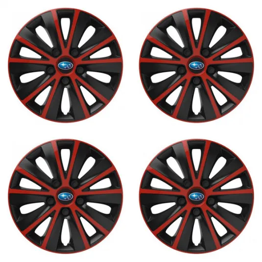 Puklice pre Subaru 15 RAPIDE red and black