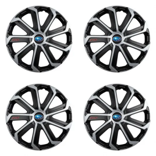 Puklice pre Subaru 16 Evo black&silver