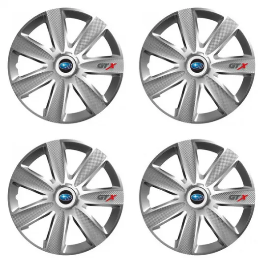 Puklice pre Subaru 16 GTX CARBON silver
