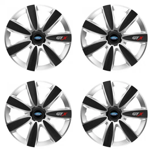 Puklice pre Ford 14 GTX CARBON silver/black