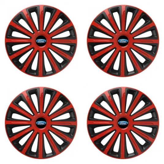 Puklice pre Ford 16 TREND red and black
