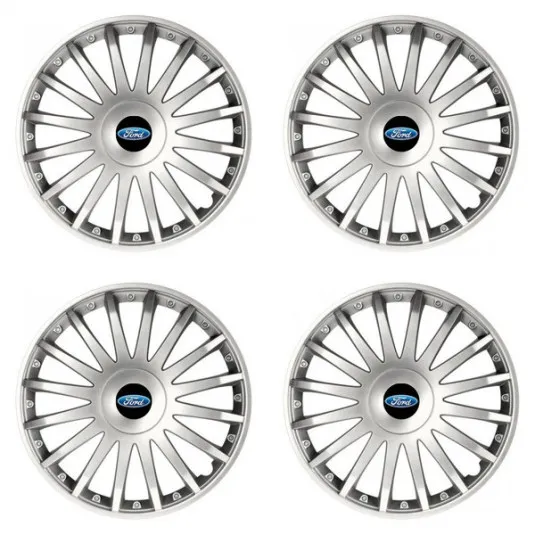 Puklice pre Ford 16 CRYSTAL silver