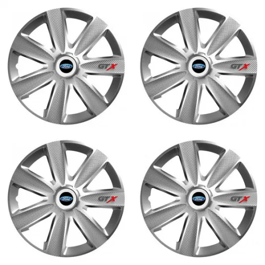 Puklice pre Ford 16 GTX CARBON silver