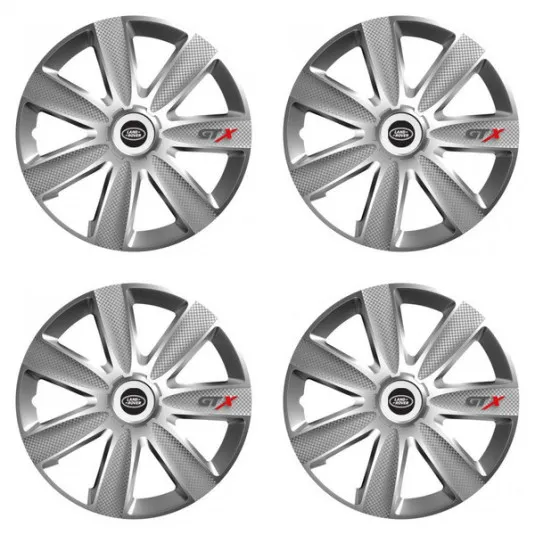 Puklice pre Land Rover 16 GTX CARBON silver