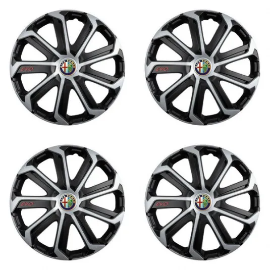 Puklice pre Alfa Romeo 14 Evo black&silver