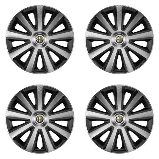 Puklice pre Alfa Romeo 14 Aviator carbon silver&black