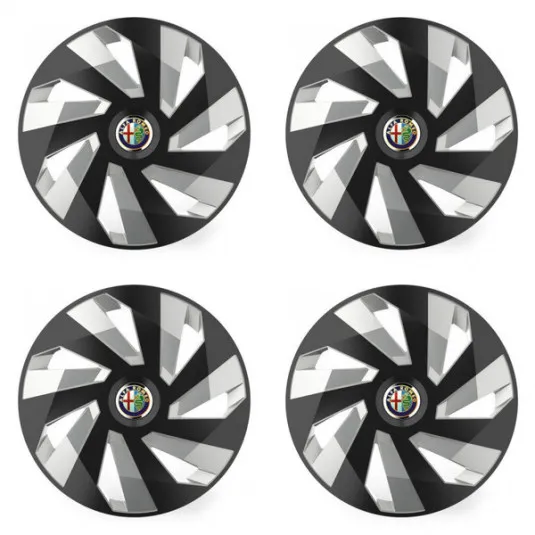 Puklice pre Alfa Romeo 14 Vector RC black and silver