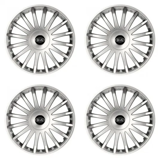 Puklice pre Kia (staršie logo) 15 CRYSTAL silver