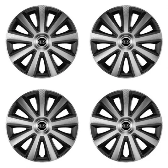 Puklice pre Kia (staršie logo) 16 Aviator carbon silver&black