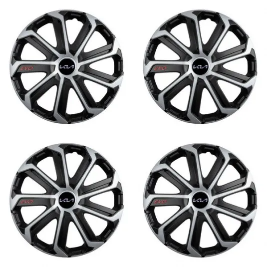 Puklice pre Kia (nové logo) 14 Evo black&silver