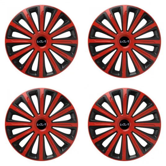 Puklice pre Kia (nové logo) 15 TREND red and black