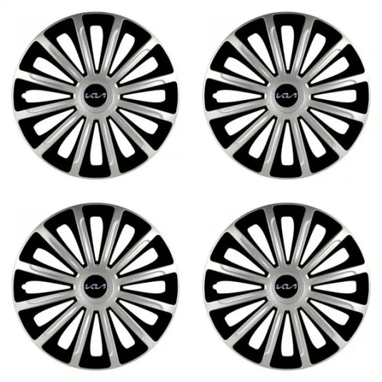 Puklice pre Kia (nové logo) 16 TREND silver and black