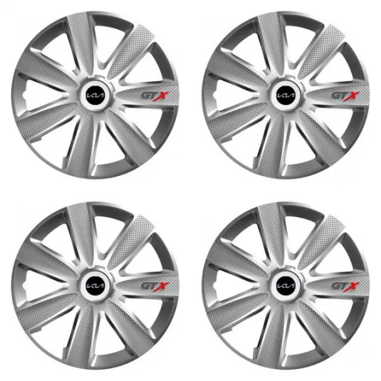 Puklice pre Kia (nové logo) 16 GTX CARBON silver
