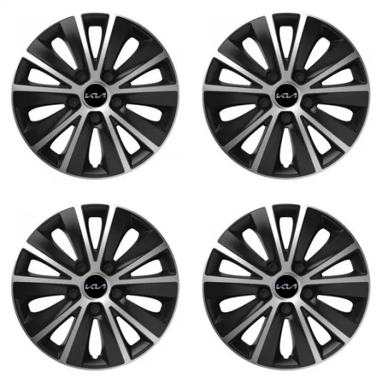 Puklice pre Kia (nové logo) 16 RAPIDE silver and black