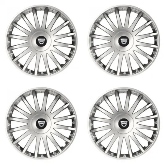 Puklice pre Dacia (staršie logo) 15 CRYSTAL silver