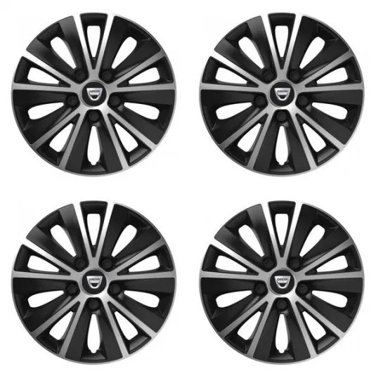 Puklice pre Dacia (staršie logo) 15 RAPIDE silver and black