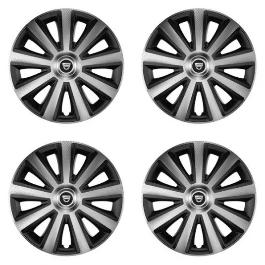 Puklice pre Dacia (staršie logo) 16 Aviator carbon silver&black