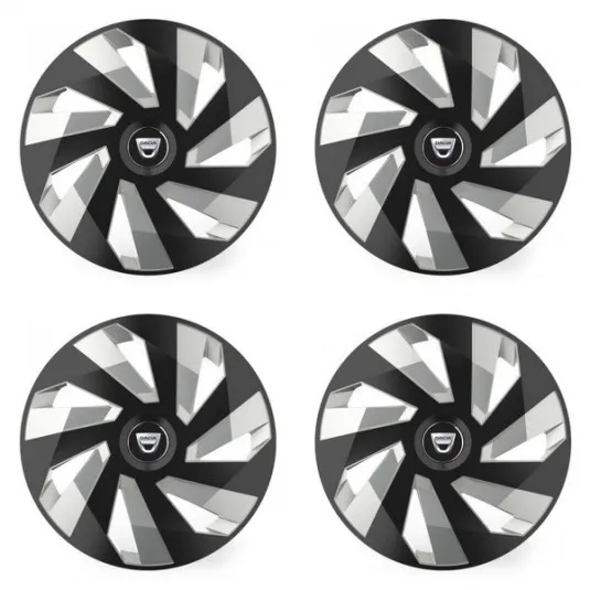 Puklice pre Dacia (staršie logo) 16 Vector RC black and silver