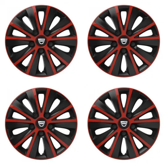 Puklice pre Dacia (staršie logo) 16 RAPIDE red and black