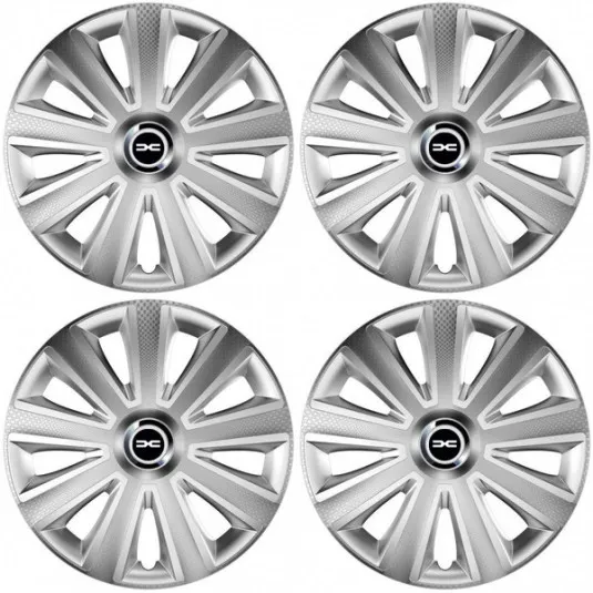 Puklice pre Dacia (nové logo) 14 Aviator carbon RC silver