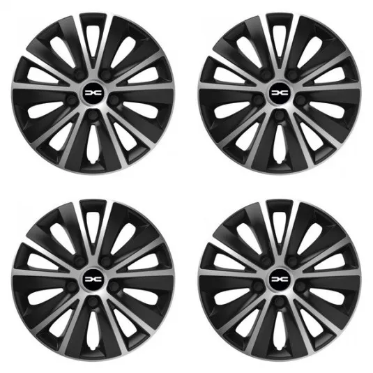 Puklice pre Dacia (nové logo) 14 RAPIDE silver and black