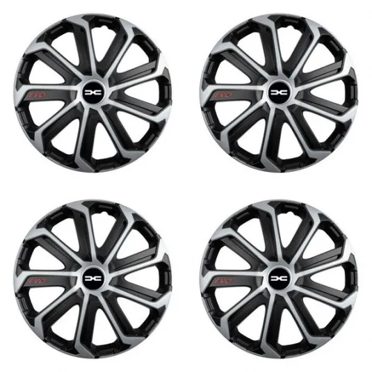 Puklice pre Dacia (nové logo) 15 Evo black&silver