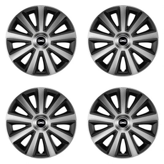 Puklice pre Dacia (nové logo) 15 Aviator carbon silver&black