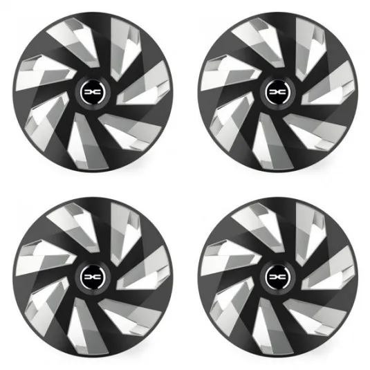 Puklice pre Dacia (nové logo) 15 Vector RC black and silver