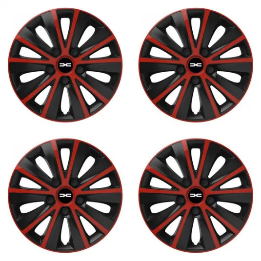 Puklice pre Dacia (nové logo) 15 RAPIDE red and black