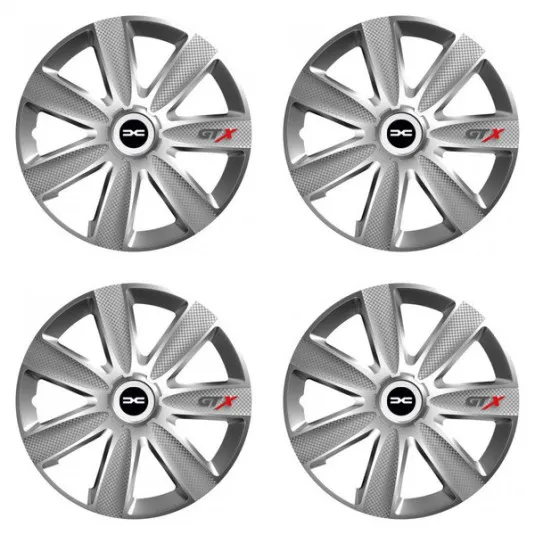 Puklice pre Dacia (nové logo) 16 GTX CARBON silver