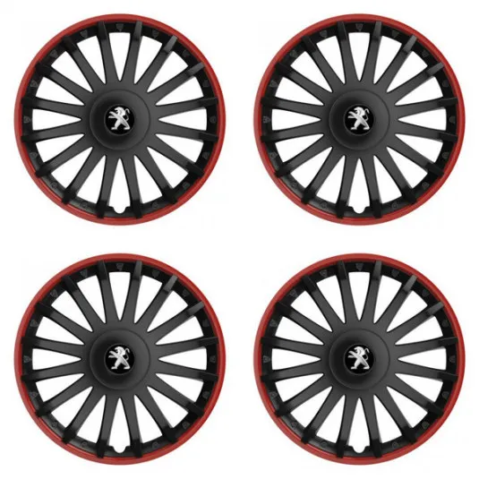 Puklice pre Peugeot (staršie logo) 15 CRYSTAL RO black